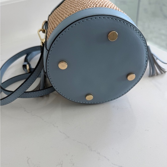 Light Blue Raffia Bucket Bag - Picture 2 of 4